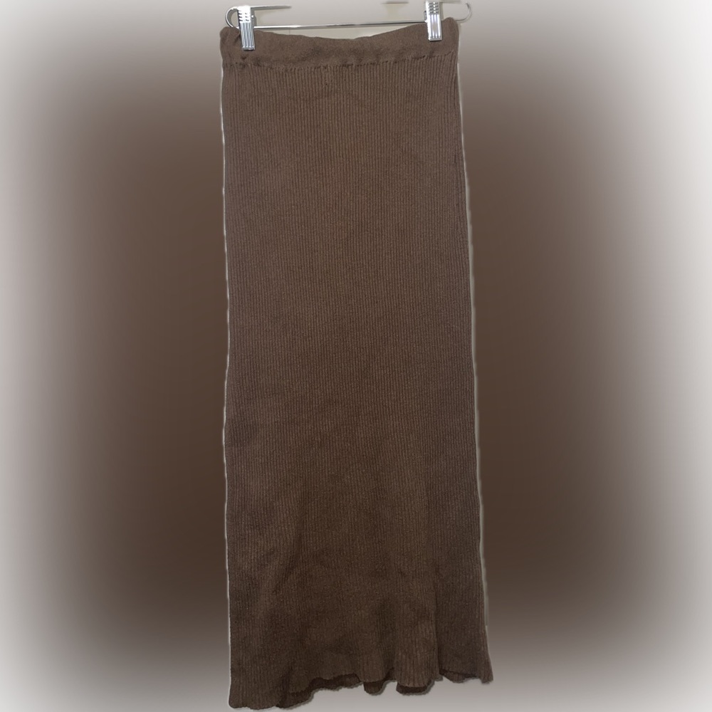 Cotton On Brown Ribbed Maxi Skirt